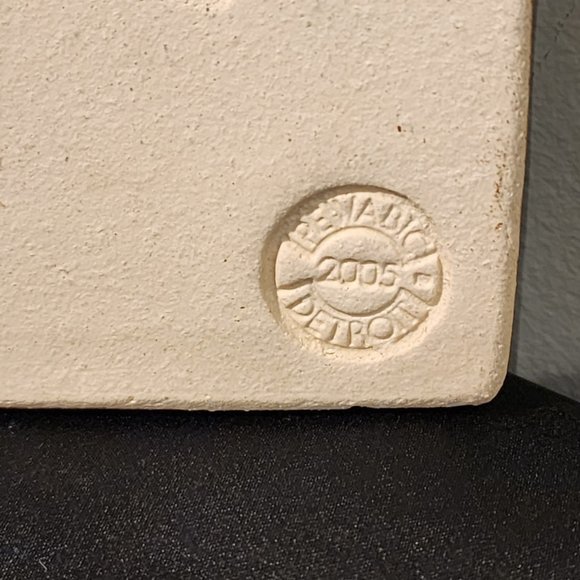 Vintage Pewabic Tile Two Flowers Design - Picture 4 of 10